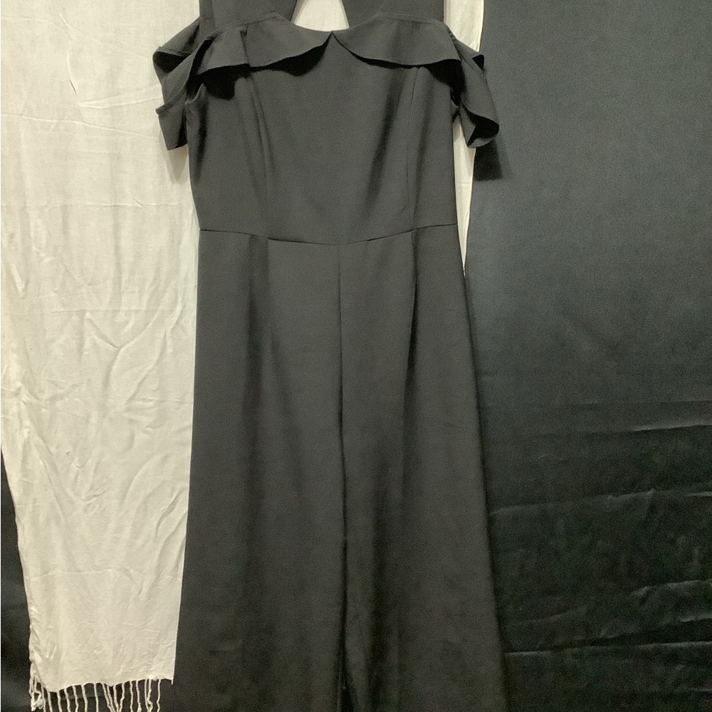 Miami Black Cold Shoulder Elegant Jumpsuit Size M